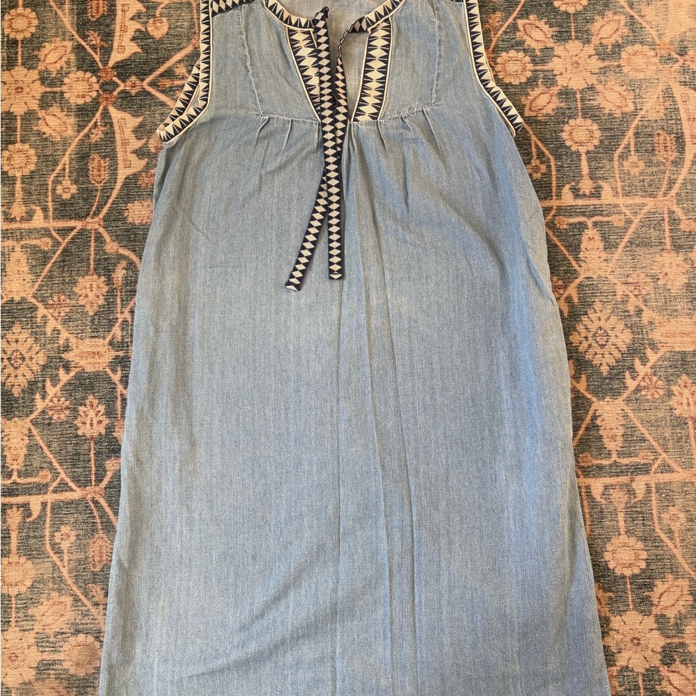 J. Crew Blue women  Dress with Navy Trim